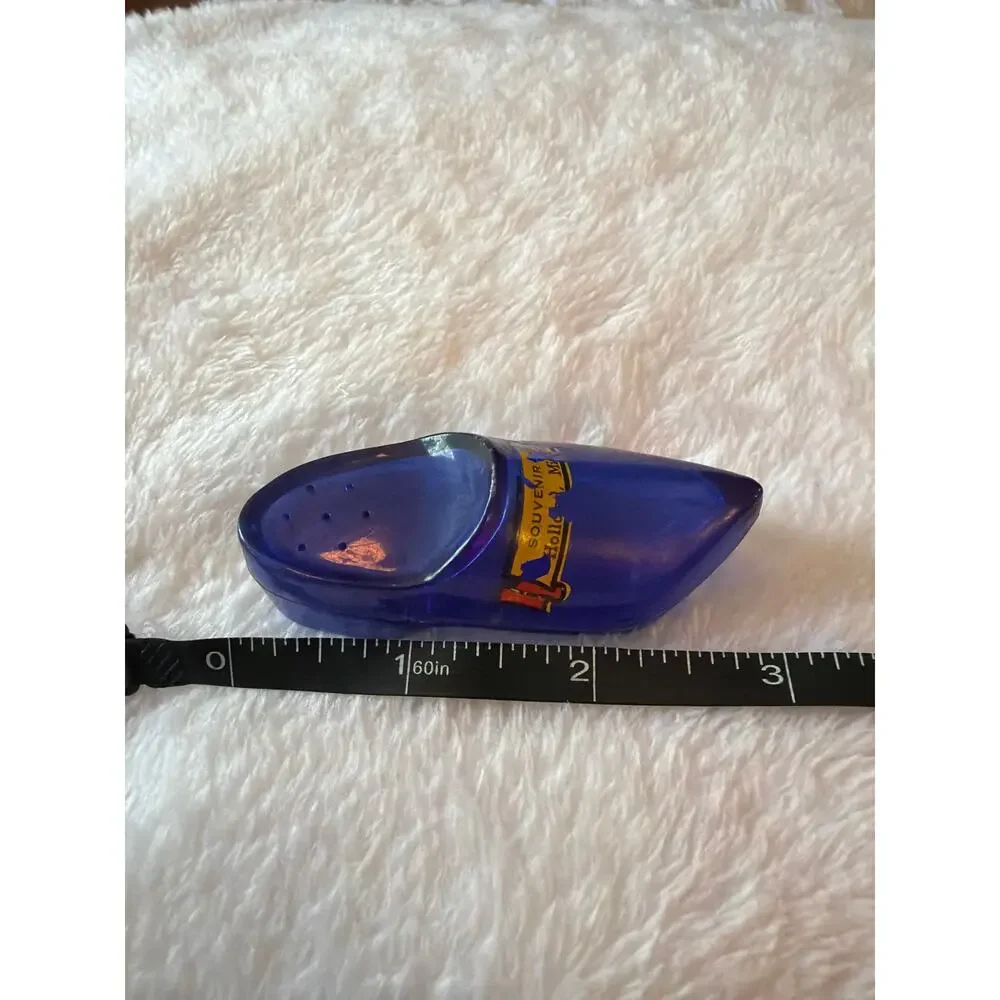 Vintage Cobalt Blue Shoe Souvenir Salt Shaker Holland Michigan Collectible